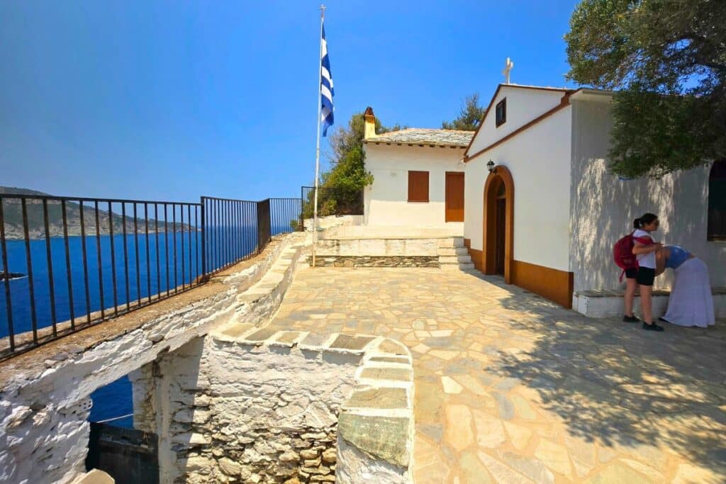 Small chapel overlooking the sea in Greece