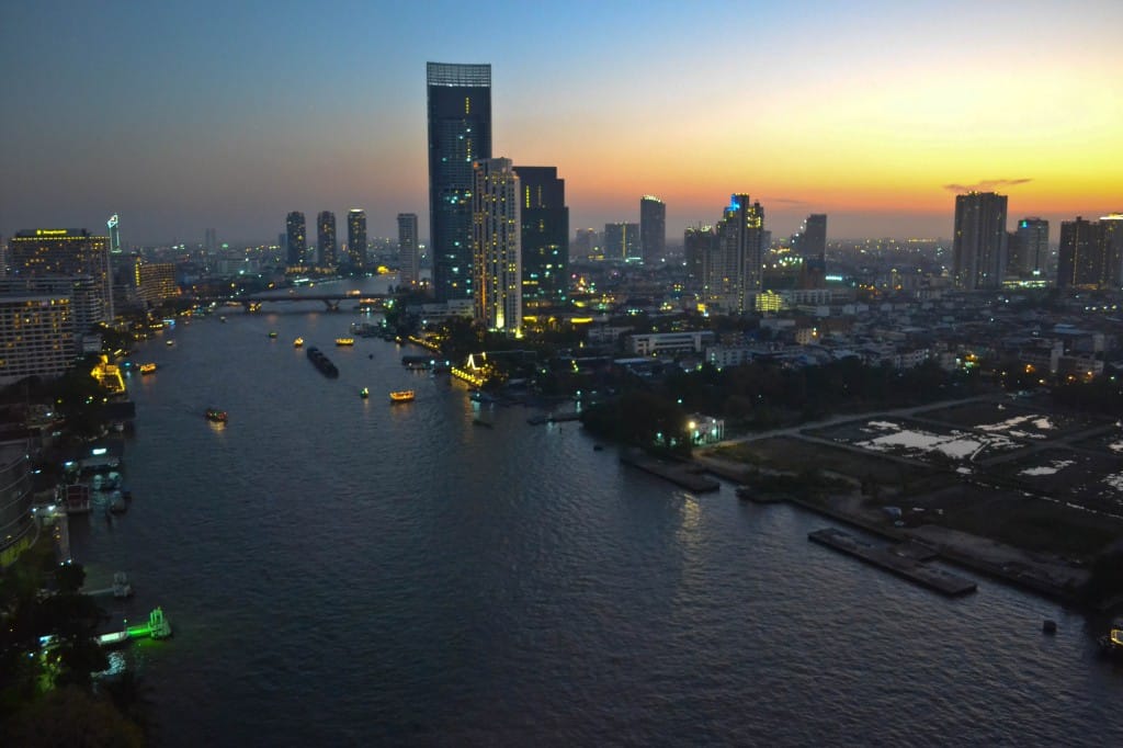Sunset Chao Phraya River Bangkok Thailand