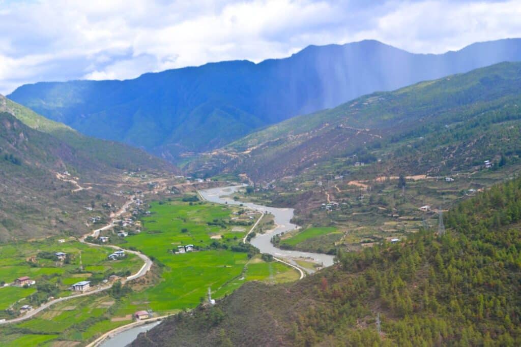 Bhutan Countryside Views Landing