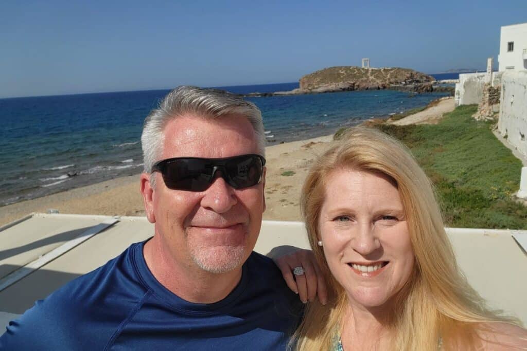Dave and Jenny in Naxos Greece