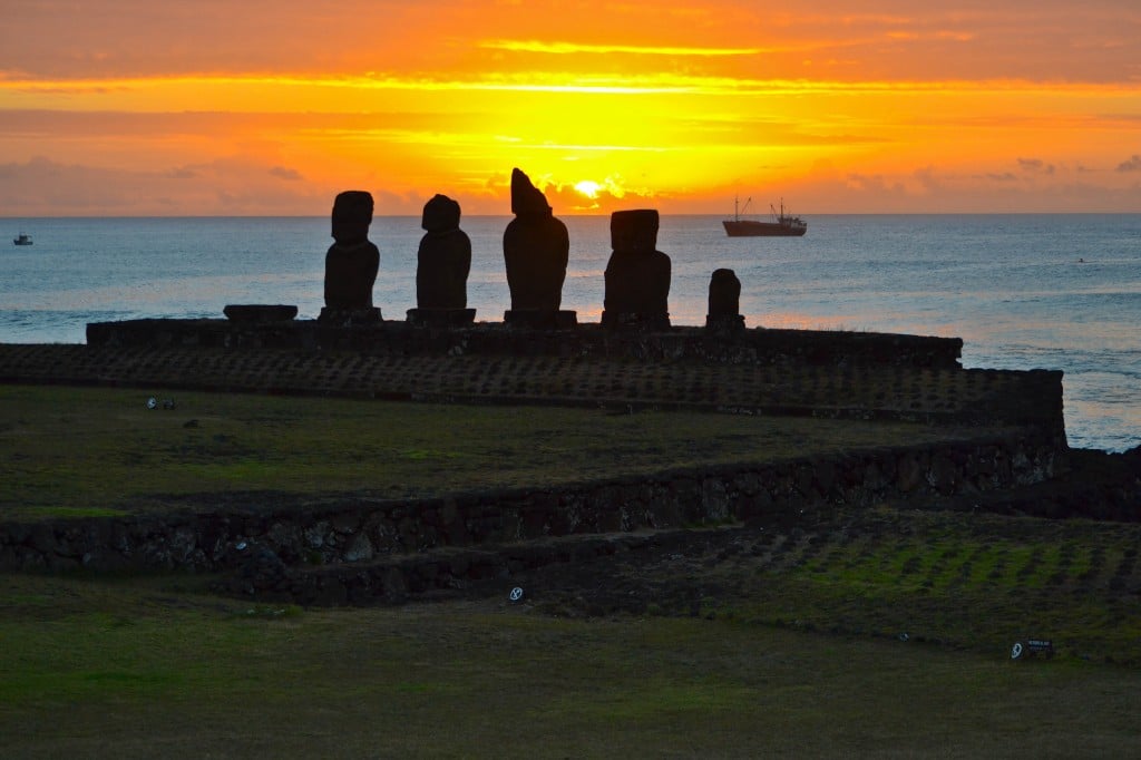 Sunset Ahu Tahai Easter Island