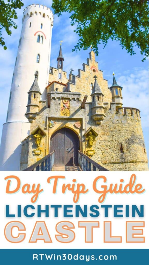 The fairytale facade of Lichtenstein Castle in Germany on a sunny day