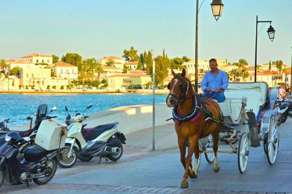 Horse Drawn Transportation on Spetses Greek islands