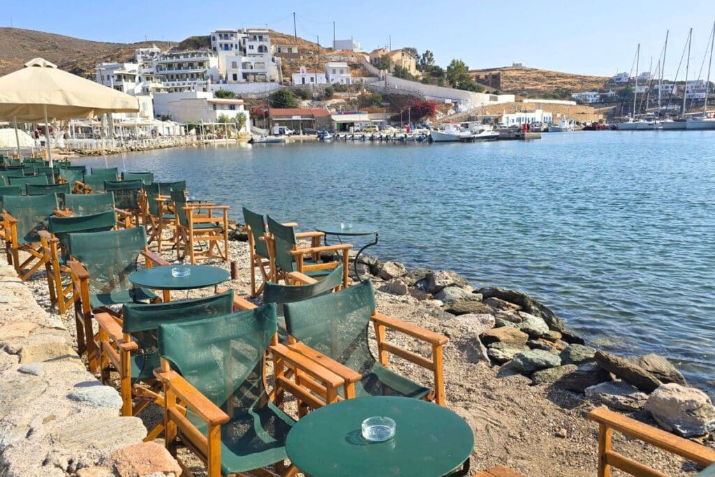 Seaside cafes in Loutra Kythnos Island