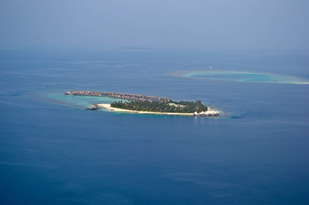 W Retreat Maldives from the air