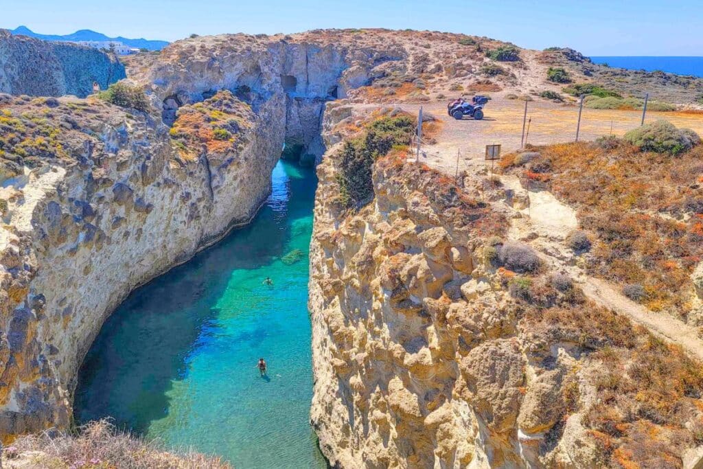 Milos Greece Cliffs and beaches