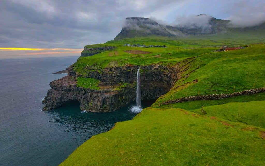 Mulafossur Waterfall Faroe Islands