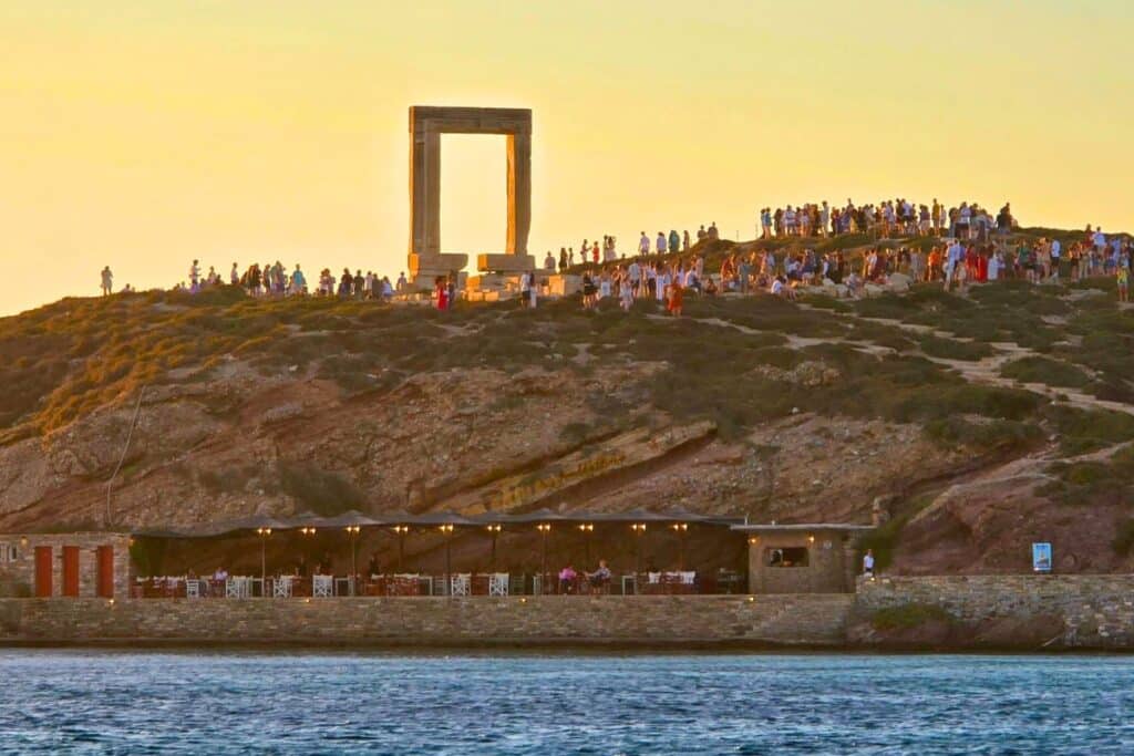 Naxos Portara Sunset Greek Islands