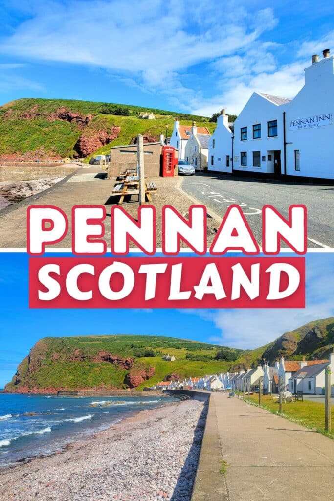Seaside white buildings of Pennan Scotland