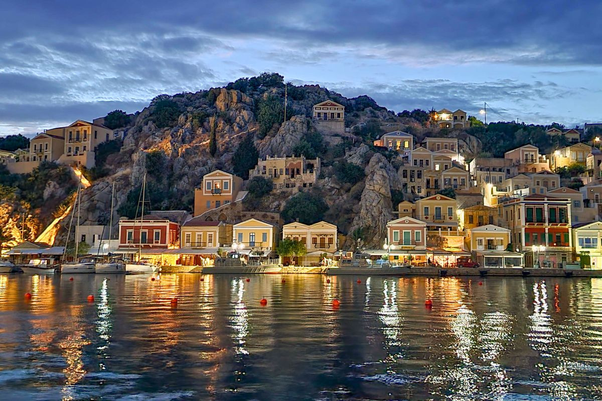 Symi Island Night Lights Greek Islands