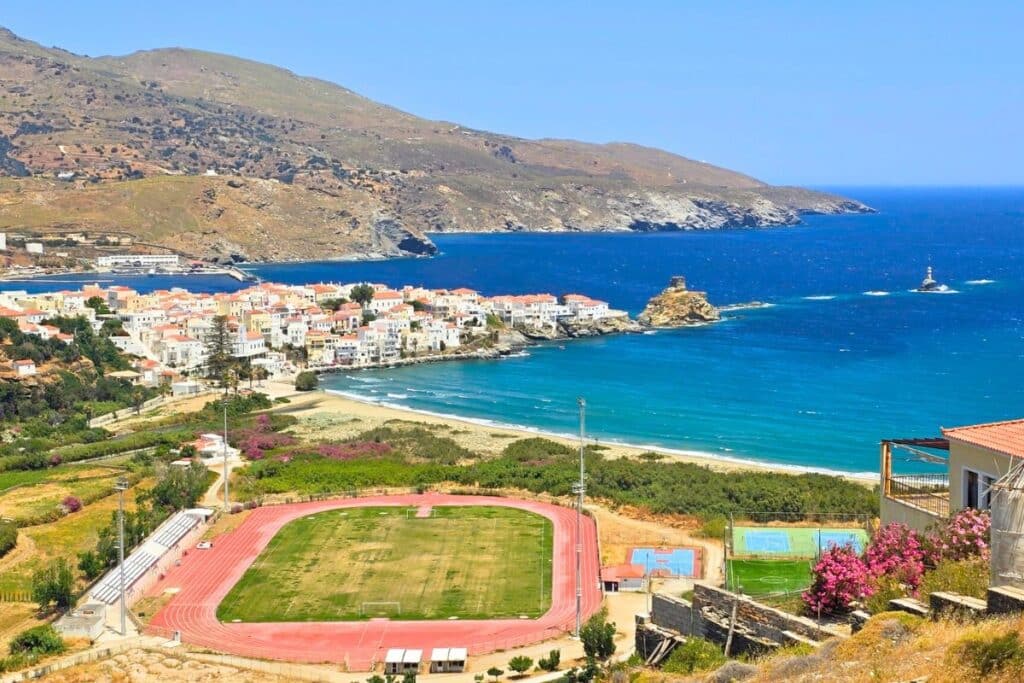 View Over Andros Chora Greek Islands